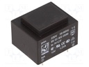 Transformer: encapsulated; 1.2VA; 230VAC; 12V; 100mA; Mounting: PCB