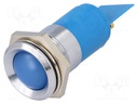 Indicator: LED; recessed; 24÷28VDC; 24÷28VAC; Cutout: Ø22.2mm; IP67