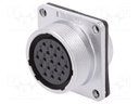 Socket; female; WS; PIN: 19; flange (4 holes),for panel mounting