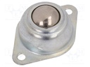 Ball casters; silver; Kit: ball,housing; screw; Ø: 15mm; H: 20mm