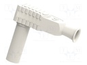 Connector: 4mm banana; plug; 20A; white; insulated; nickel plated