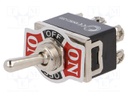 Switch: toggle; Pos: 3; DP3T; ON-OFF-ON; 10A/250VAC; -25÷85°C; 50mΩ