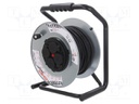 Extension lead; reel,with non-rotating sockets; Sockets: 4; 30m