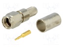 Plug; SMA; male; straight; 50Ω; RF240; crimped; for cable; teflon