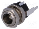 Socket; DC supply; male; 5,5/2,1mm; 5.5mm; 2.1mm; 9mm; THT; straight