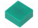 Button; push-in; none; 5.5mm; square; -25÷70°C; green; Package: bulk