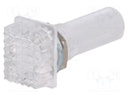Indicator: without neon lamp; prominent; white; 230VAC; plastic