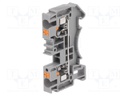 Splice terminal: rail; 0.2÷6mm2; ways: 1; terminals: 2; grey; TS35