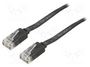Patch cord; U/UTP; 6; stranded; Cu; PVC; black; Len: 1.5m; 32AWG