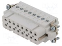 Connector: HDC; contact insert; female; C146; PIN: 16; 16+PE; 14A