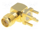 Socket; SMA; female; angled 90°; THT; teflon; gold-plated