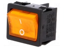 ROCKER; DPST; Pos: 2; OFF-ON; 6A/250VAC; orange; neon lamp 250V