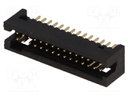 Socket; IDC; male; PIN: 30; straight; THT; gold flash; 1.27mm
