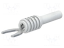 Connector: fork terminals; plug; 20A; white; Overall len: 56mm