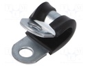 Fixing clamp; ØBundle : 10mm; W: 20mm; steel; Cover material: EPDM
