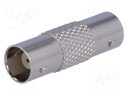 Coupler; BNC socket x2; straight; 50Ω; polymethylpentene (PMP)