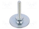 Foot of pin; Base dia: 50mm; M8; steel; Plunger length: 50mm