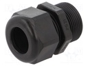 Cable gland; with long thread; PG21; IP68; Mat: polyamide; black