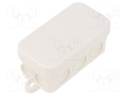 Enclosure: junction box; X: 43mm; Y: 80mm; Z: 36mm; polyetylene; IP55