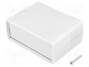 Enclosure: with panel; X: 89mm; Y: 64mm; Z: 36mm; ABS; grey