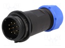 Plug; male; SP21; PIN: 9; IP68; 7÷12mm; soldering; for cable; 500V