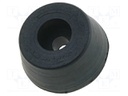 Foot; black; rubber; A: 16mm; B: 13mm; C: 6mm; E: 7.8mm; D: 3mm; F: 4mm