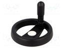 Knob; with handle; H: 44mm; Ømount.hole: 12mm; black; 0÷80°C
