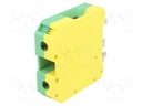 Splice terminal: rail; 50mm2; ways: 1; terminals: 2; yellow-green