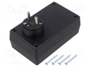 Enclosure: for power supplies; X: 71mm; Y: 120mm; Z: 45mm; ABS; black