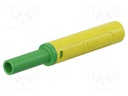 Connector: 4mm banana; socket; 32A; 1kV; L: 65mm; yellow-green