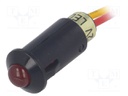 Indicator: LED; prominent; 12VDC; Cutout: Ø8.2mm; IP40; polyamide