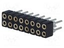 Socket; pin strips; female; PIN: 16; turned contacts,low profile