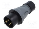 Connector: AC supply 3-phase; plug; male; straight; for cable