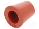 Grommet; caoutchouc; L: 18.5mm; -20÷200°C; Øcable: 11mm; red