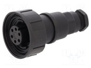 Connector: circular; plug; female; PIN: 6; 5A; 277V; IP68,IP69K