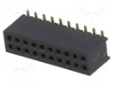 Socket; pin strips; female; PIN: 20; straight; 1.27mm; SMT; 2x10