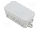 Enclosure: junction box; X: 43mm; Y: 80mm; Z: 36mm; IP55; light grey