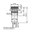 Indicator: LED; flat; white; 24VDC; Ø14.2mm; IP67 (from the front)