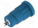 Connector: 4mm banana; socket; 25A; blue; nickel plated; soldered