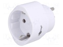 Adapter; Out: EU; Plug: with earthing; Colour: white