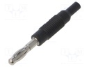Connector: 4mm banana; plug; 6A; 30VAC; 60VDC; black; non-insulated