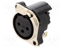 Socket; XLR; female; PIN: 3; angled 90°; THT; silver; 6A; 19.8x19.8mm