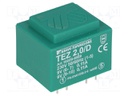 Transformer: encapsulated; 2VA; 230VAC; 9V; 9V; 111.1mA; 111.1mA