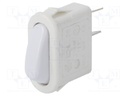 ROCKER; SPST; Pos: 2; OFF-ON; 16A/250VAC; white; Body: white