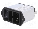 Connector: AC supply; socket; male; 6A; 250VAC; 0.8mH; Cx: 100nF