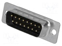 D-Sub; PIN: 15; plug; male; stamped and formed contacts; soldering