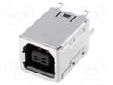 Socket; USB B; on PCBs; THT; PIN: 4; straight; USB 2.0; gold-plated