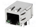 Socket; RJ45; PIN: 8; shielded,with LED; Layout: 8p8c; THT; angled