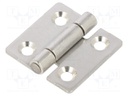 Hinge; Width: 30mm; stainless steel; H: 30mm; Holes pitch: 18/18mm
