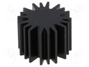 Heatsink; LED; Ø: 20mm; H: 15mm; 6.3K/W; Colour: black
